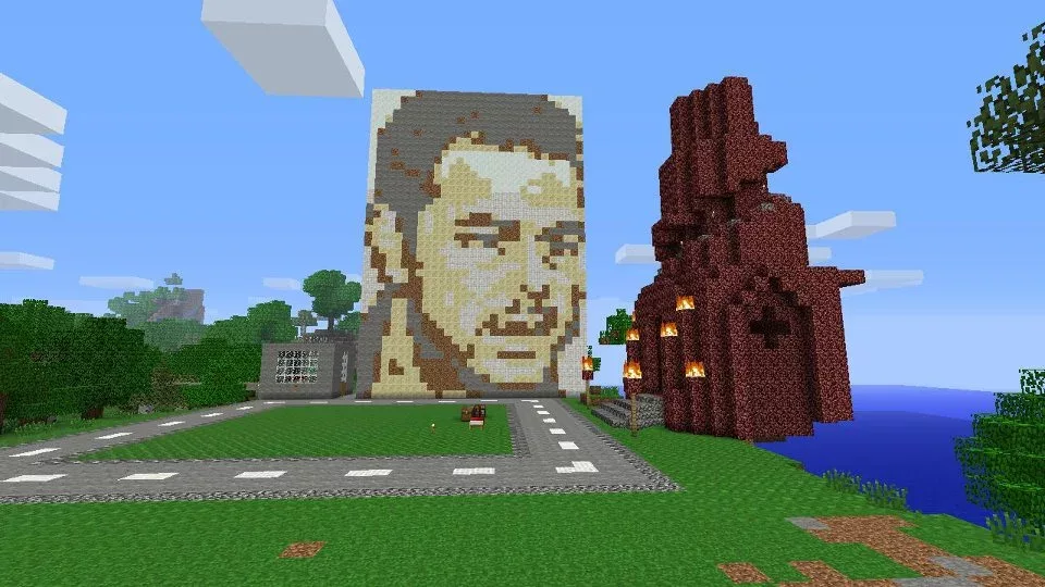 Tribute to actor Danny Dyer created in Minecraft