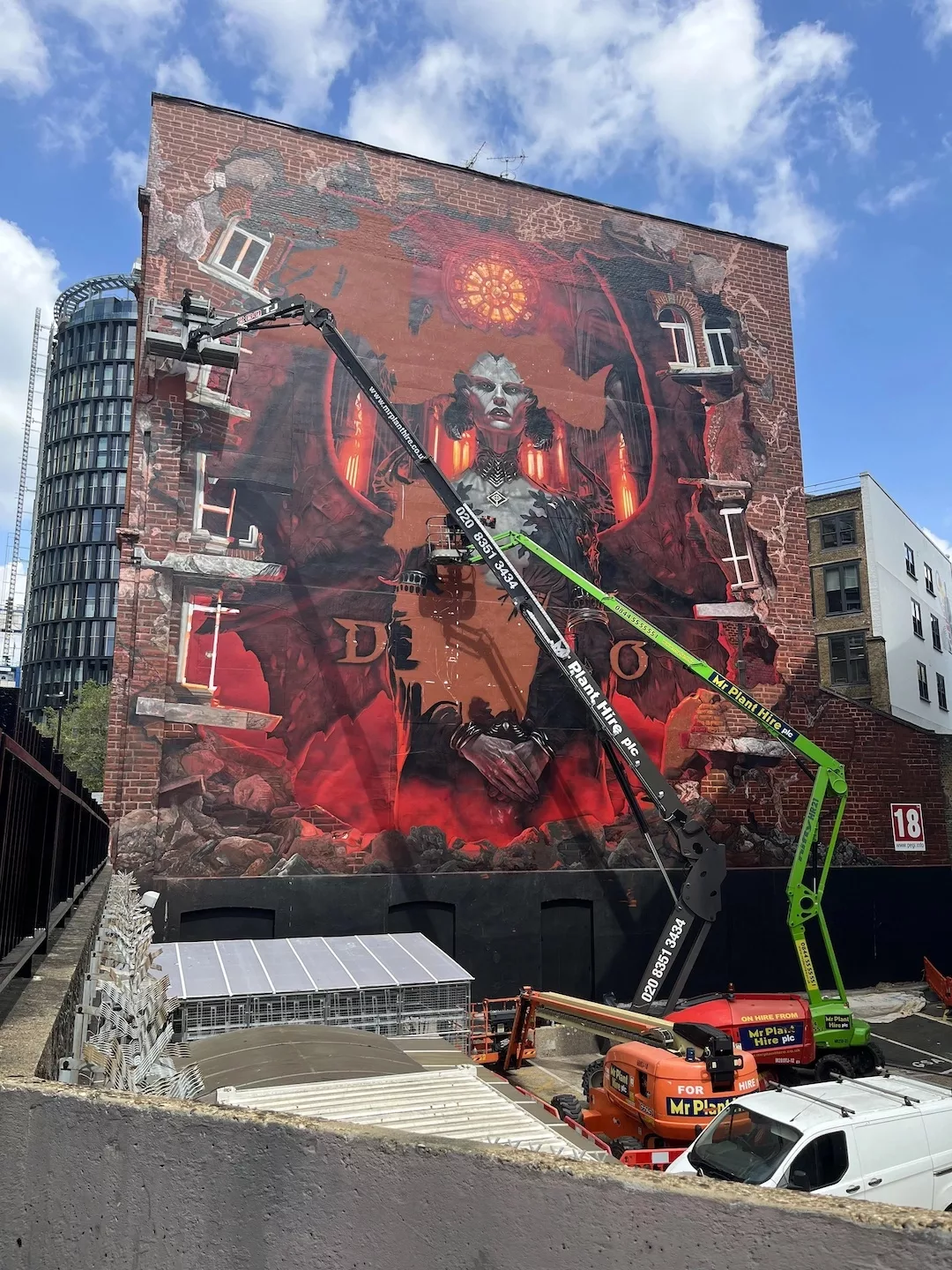 Photo of London Lilith mural in progress